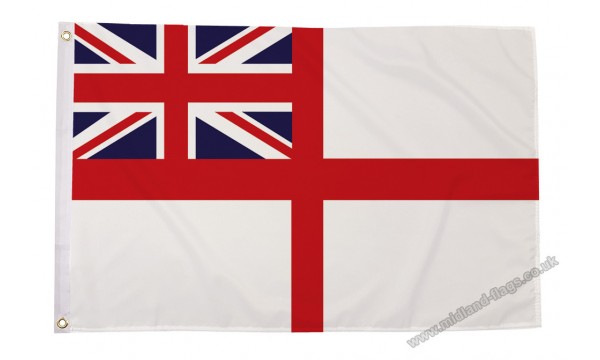 SALE - Heavy Duty White Ensign Nylon Flag 30% OFF